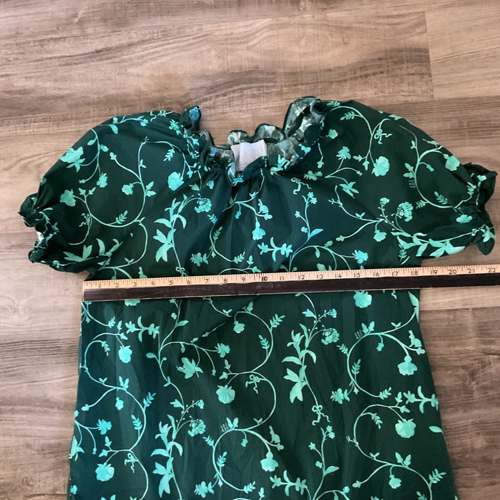 Hill House Home Katherine Nap Dress Green Botanical Floral Mini Ruffle Retro - Picture 6 of 9